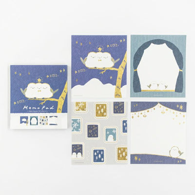 Furukawashiko Winter Limited Edition Memo Pad - Star and Bird LM362