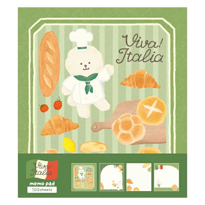 Furukawashiko Viva Italia Memo Pad - Bread Dog LM363