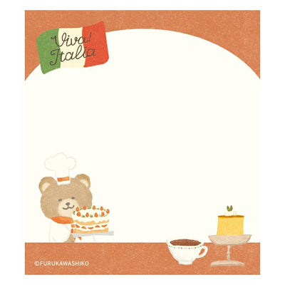 Furukawashiko Viva Italia Memo Pad - Dessert Bear LM365