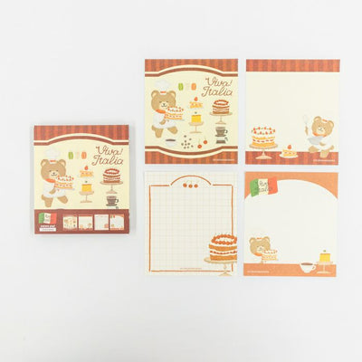 Furukawashiko Viva Italia Memo Pad - Dessert Bear LM365