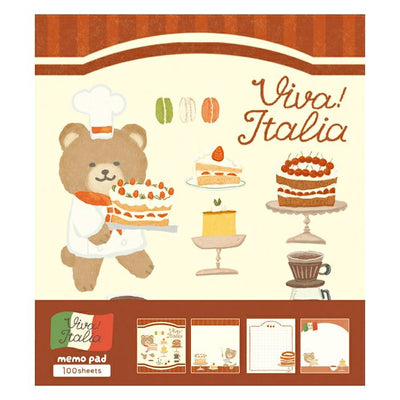 Furukawashiko Viva Italia Memo Pad - Dessert Bear LM365