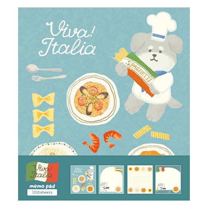 Furukawashiko Viva Italia Memo Pad - Pasta Dog LM366