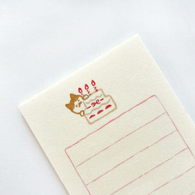 Furukawashiko Mini Letter Set - Cat and Birthday Cake LS563