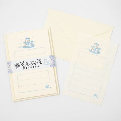 Furukawashiko Winter Limited Edition Mini Letter Set - Polar Bear on a Sled LS574