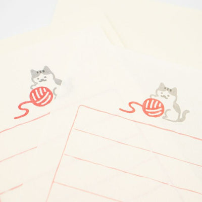 Furukawashiko Winter Limited Edition Mini Letter Set - Cat and Yarn Ball LS576