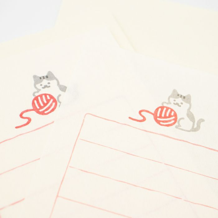 Furukawashiko Winter Limited Edition Mini Letter Set - Cat and Yarn Ball LS576