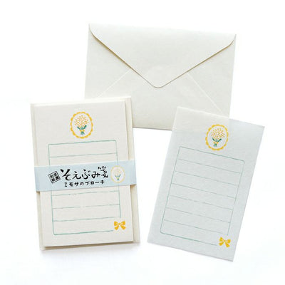 Furukawashiko Spring Limited Edition Mini Letter Set - Mimosa Brooch LS581