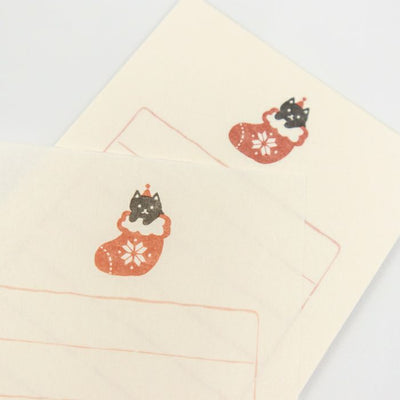 Furukawashiko Winter Limited Edition Mini Letter Set - Cat Stocking LS608