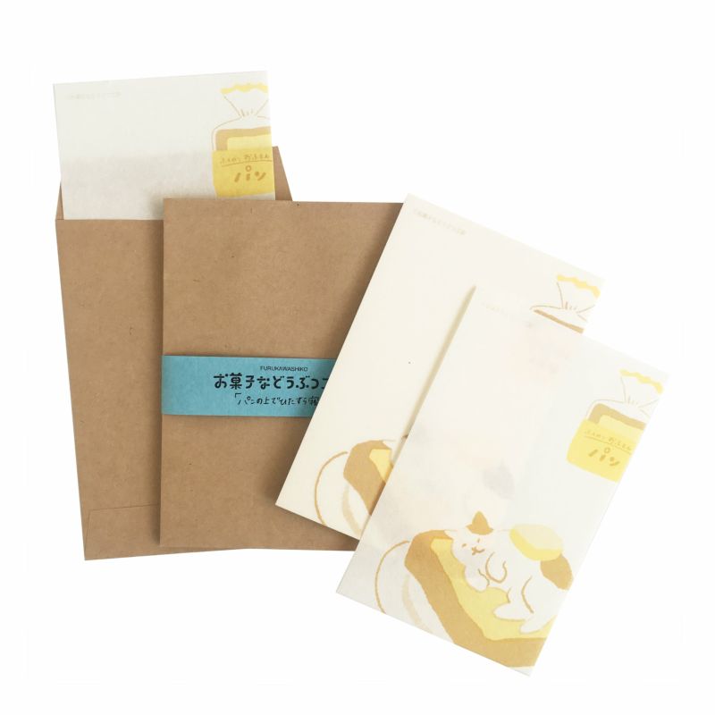 Furukawashiko Animal Confectionery Studio Mini Letter Set - Toast Cat LT617