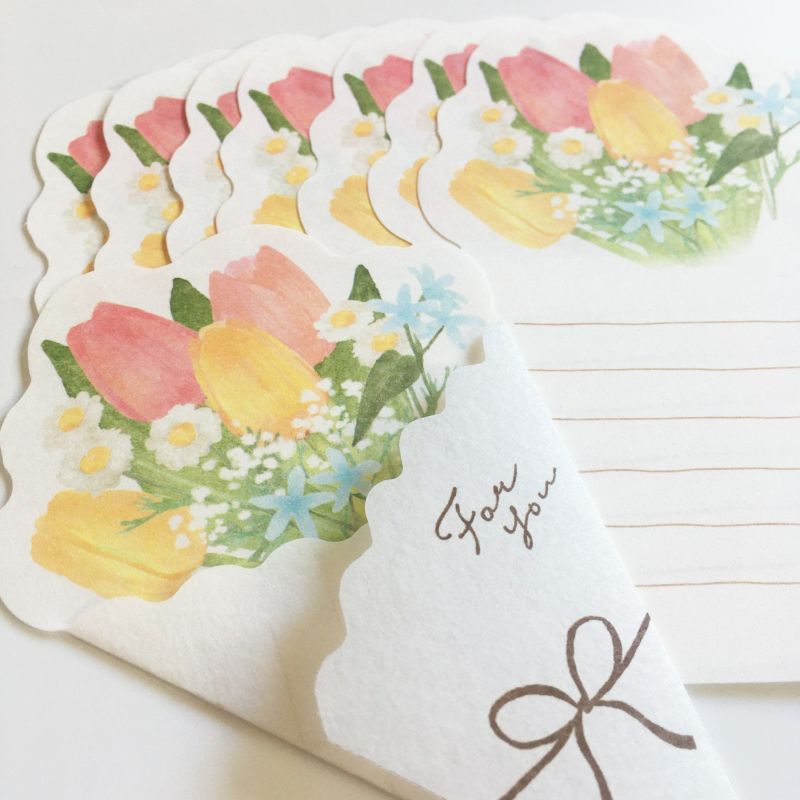 Furukawashiko Spring Limited Edition Bouquet Letter Paper Set - Tulip LT648