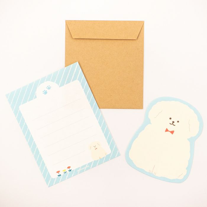 Furukawashiko Watashi-biyori Mini Letter Set - Fluffy Dog LT696