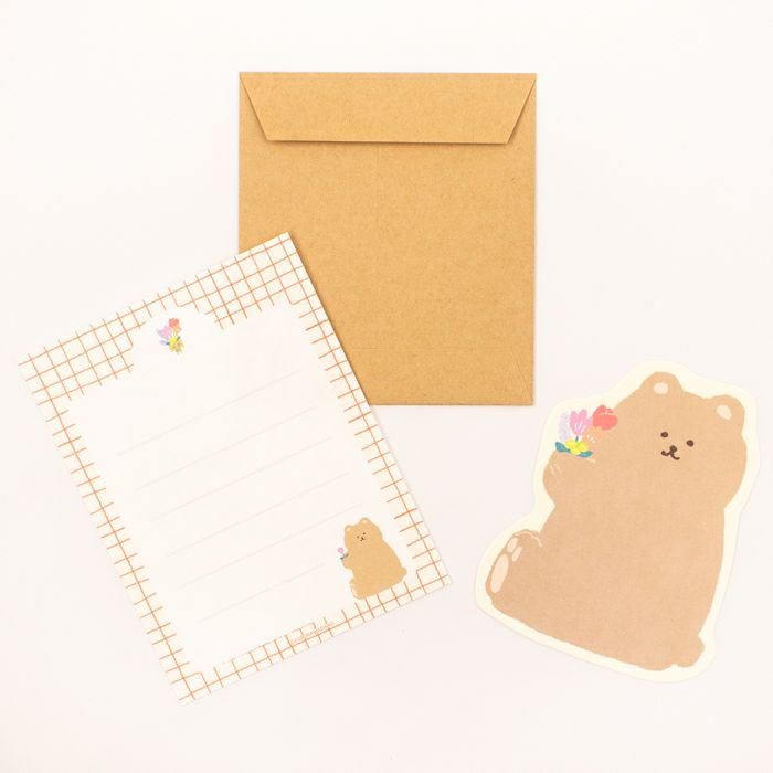 Furukawashiko Watashi-biyori Mini Letter Set - Fluffy Bear LT697