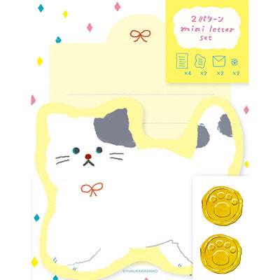 Furukawashiko Watashi-biyori Mini Letter Set - Fluffy Cat LT698