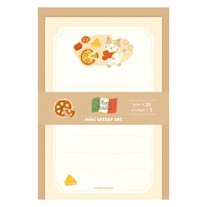 Furukawashiko Viva Italia Mini Letter Set - Pizza Cat LT742