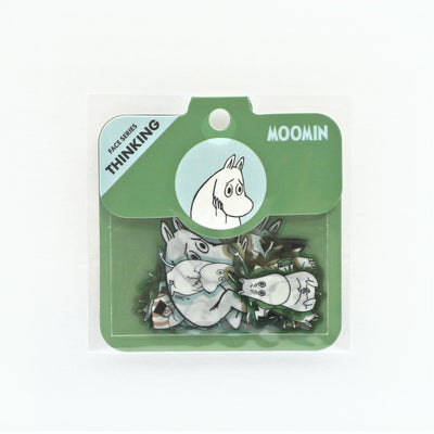 World Craft x Moomin Face Series Clear Sticker Flakes - Thinking MOF-FS-204