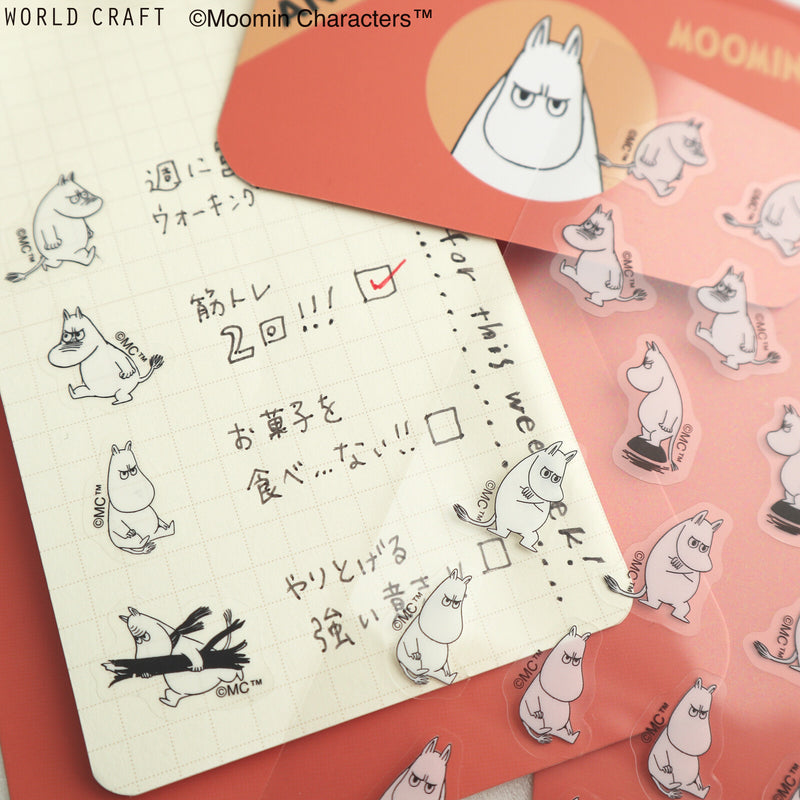 World Craft x Moomin Face Series Clear Sticker - Angry MOF-SS-301