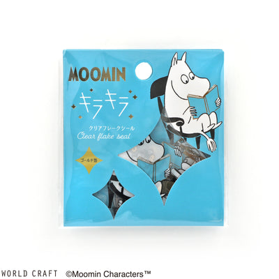 World Craft x Moomin Gold Foil Clear Sticker Flakes - Moomintroll (MOKFS-101)