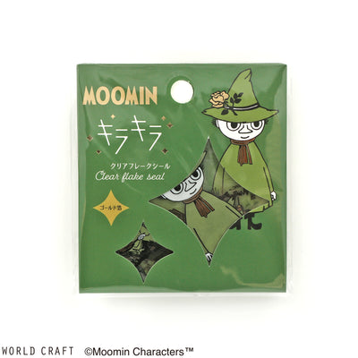 World Craft x Moomin Gold Foil Clear Sticker Flakes - Snufkin MOKFS-103