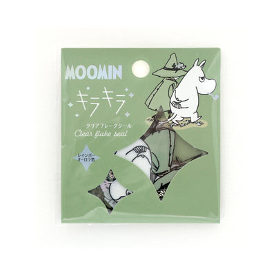 World Craft x Moomin Holographic Foil Clear Sticker Flakes - Moomintroll and Snufkin MOKFS-111