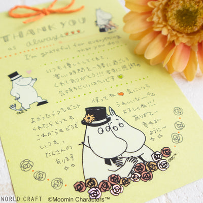 World Craft x Moomin Holographic Foil Clear Sticker Flakes - Moominpappa and Moominmamma