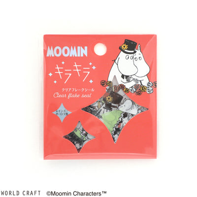 World Craft x Moomin Holographic Foil Clear Sticker Flakes - Moominpappa and Moominmamma MOKFS-112