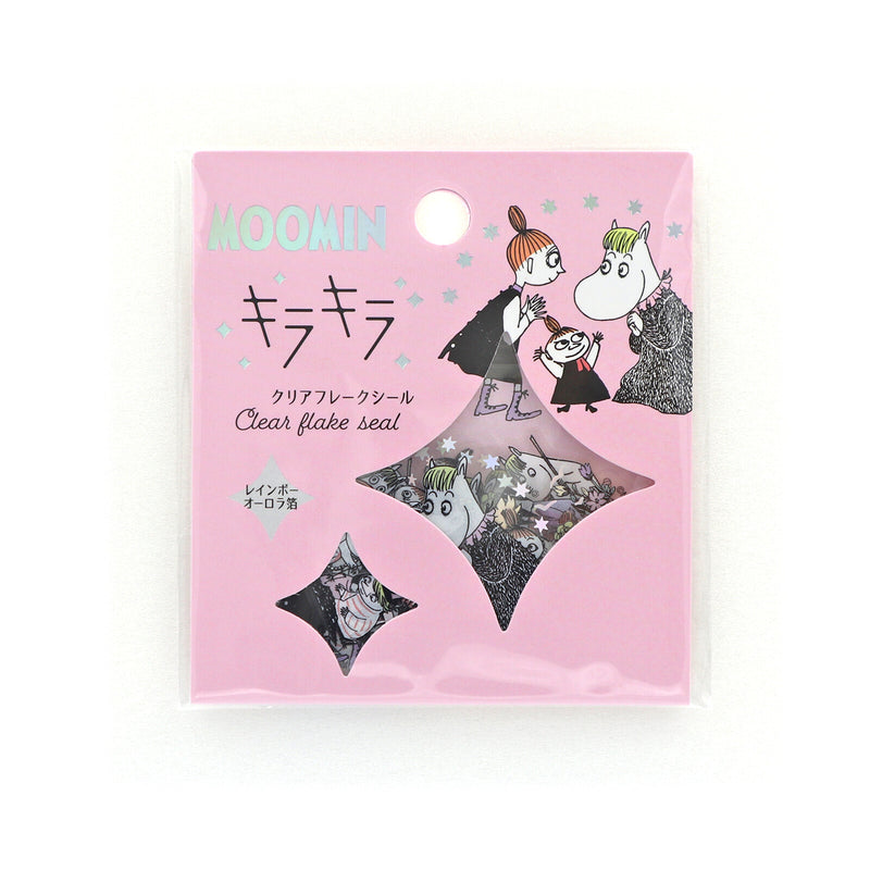 World Craft x Moomin Holographic Foil Clear Sticker Flakes - Friends MOKFS-113