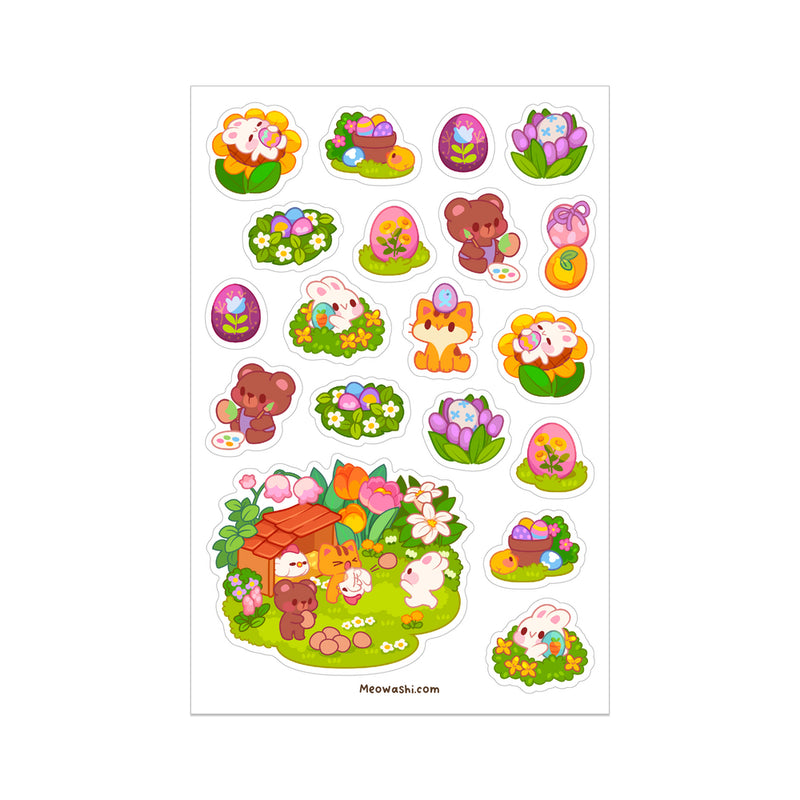 Meowashi Studio - Animal Easter Egg Hunt Sticker Sheet