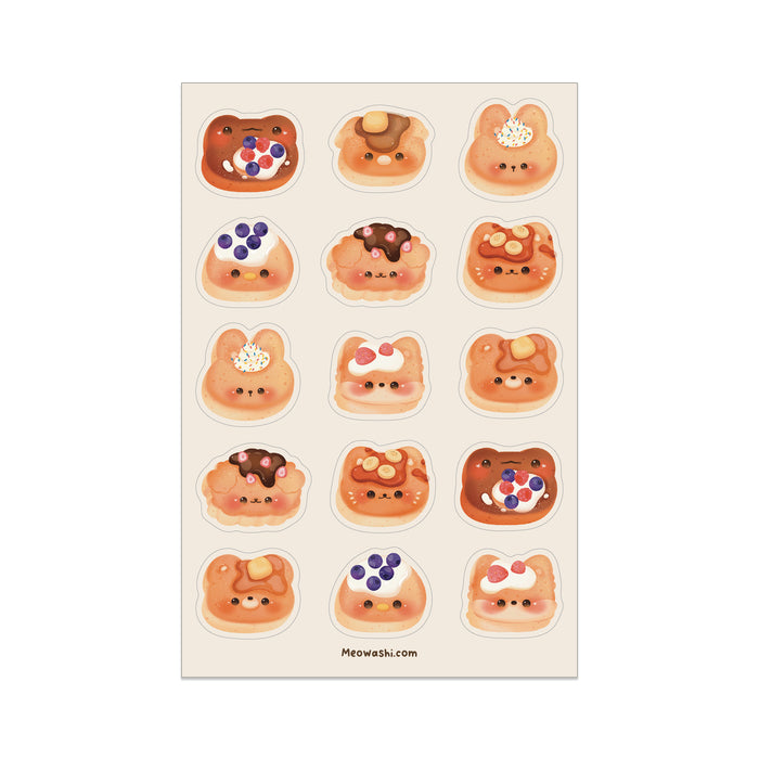 Meowashi Studio - Animal Pancakes Vinyl Sticker Sheet