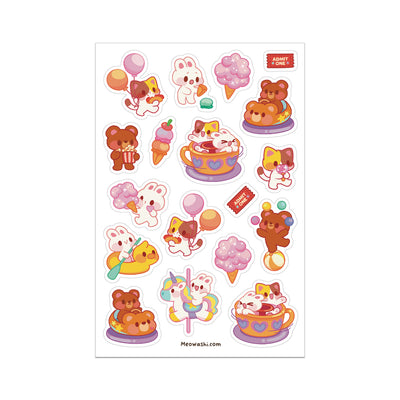 Meowashi Studio - Animals at Carnival Sticker Sheet 