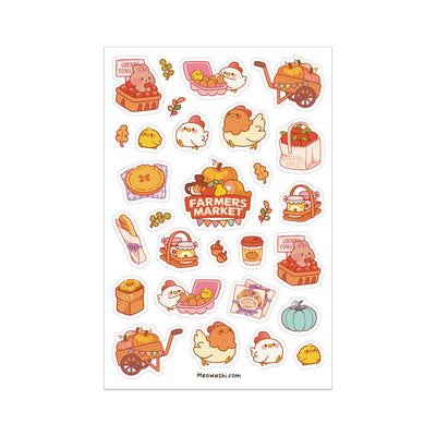 Meowashi Studio - Autumn Farmer's Market Clear Sticker Sheet