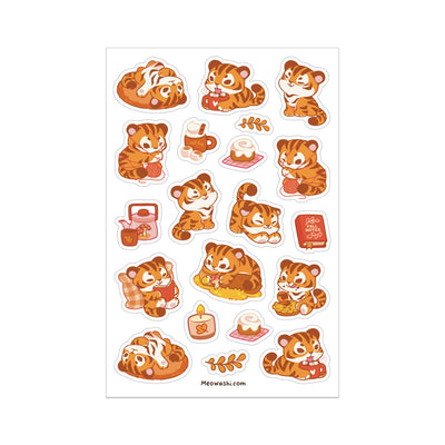 Meowashi Studio - Autumn Tiger Sticker Sheet