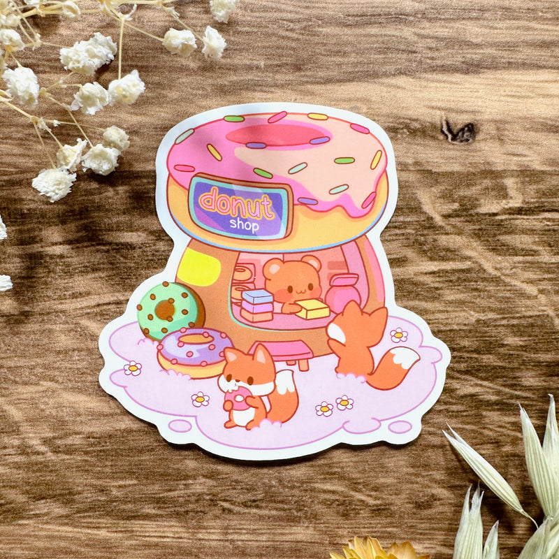 Meowashi Studio - Bear Donut Shop Waterproof Vinyl Sticker