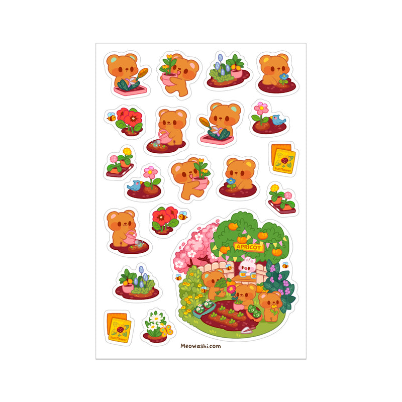 Meowashi Studio - Bear Gardening Sticker Sheet