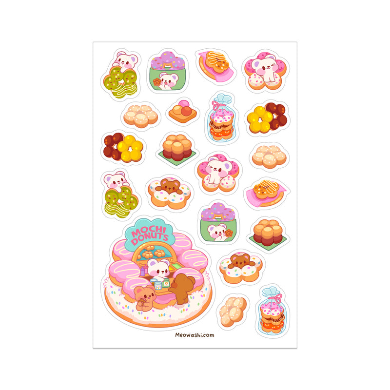 Meowashi Studio - Bear Mochi Donut Shop Sticker Sheet