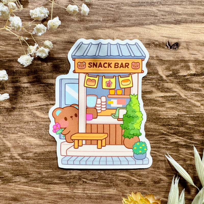 Meowashi Studio - Bear Snack Bar Waterproof Vinyl Sticker