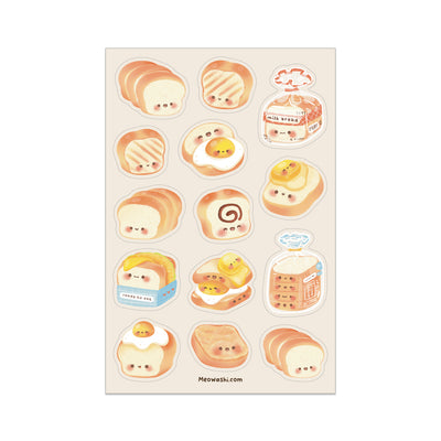 Meowashi Studio - Breakfast Toast and Sandwich Sticker Sheet