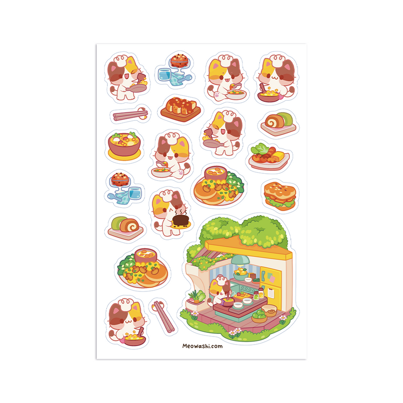 Calico Cat Chef Sticker Sheet – Meowashi