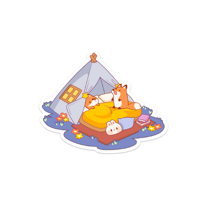 Meowashi Studio - Camping Fox Waterproof Vinyl Sticker