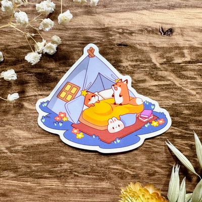 Meowashi Studio - Camping Fox Waterproof Vinyl Sticker