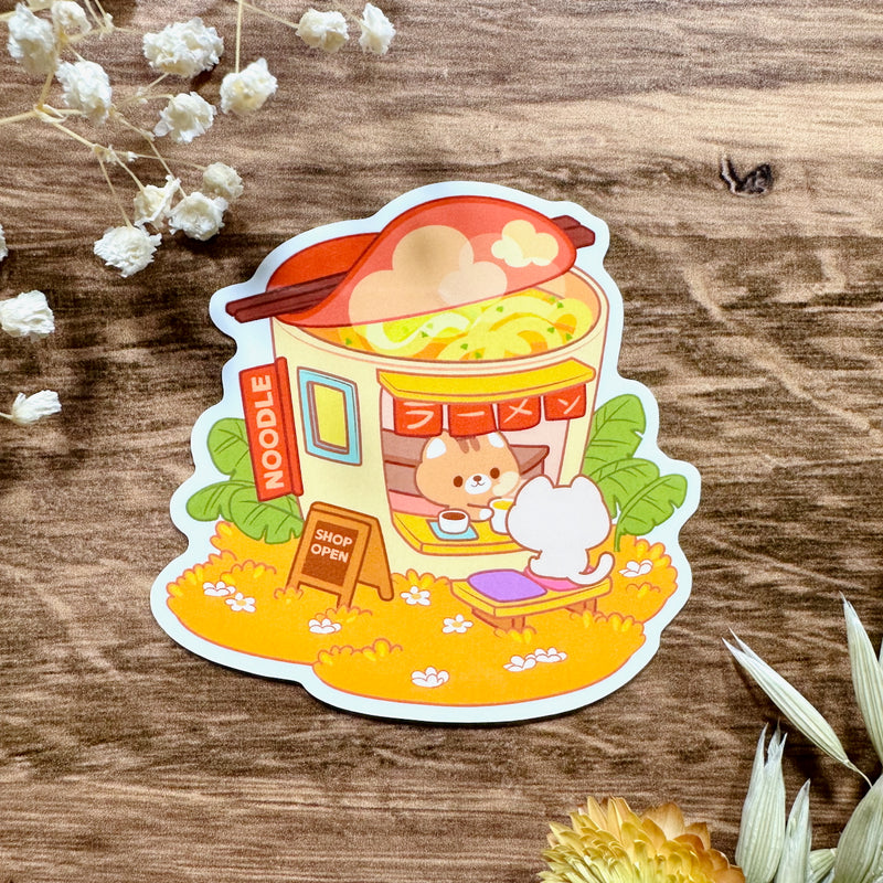 Meowashi Studio - Cat Instant Ramen Shop Waterproof Vinyl Sticker