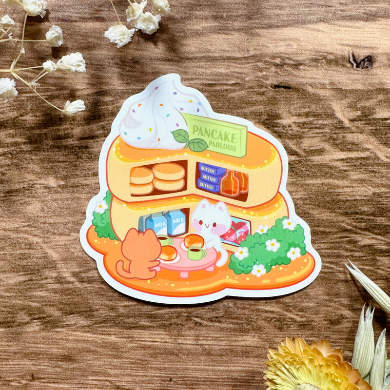 Meowashi Studio - Cat Pancake Parlour Waterproof Vinyl Sticker