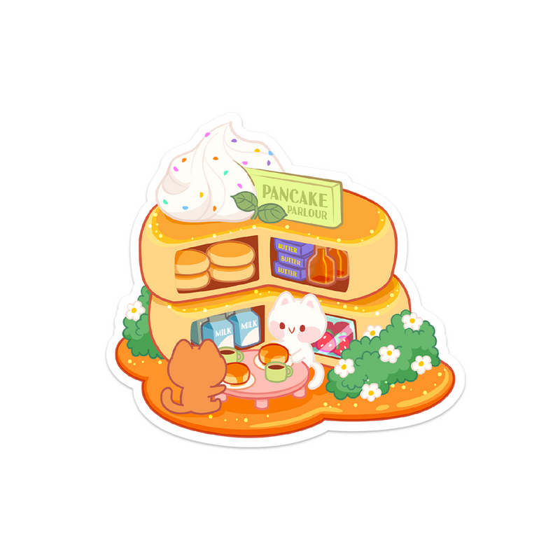 Meowashi Studio - Cat Pancake Parlour Waterproof Vinyl Sticker