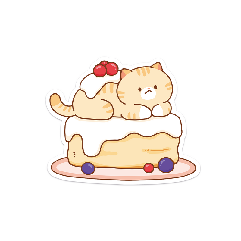 Meowashi Studio - Cat and Pancake III Waterproof Vinyl Sticker