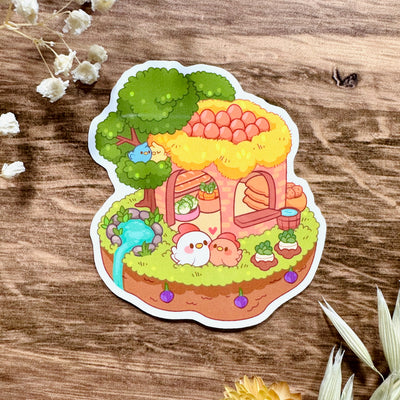 Meowashi Studio - Chicken Farm House Waterproof Vinyl Sticker