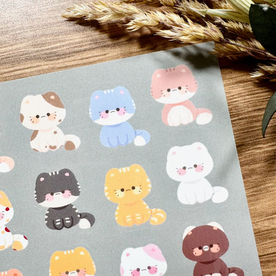 Meowashi Studio - Chubby Cats Vinyl Sticker Sheet