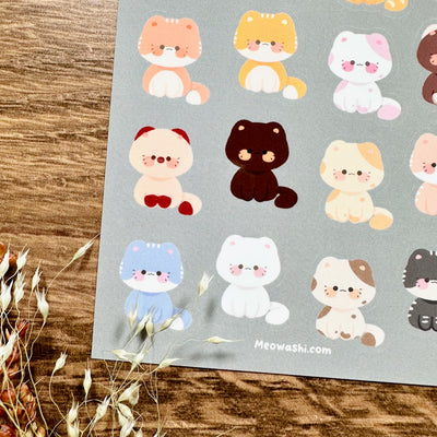 Meowashi Studio - Chubby Cats Vinyl Sticker Sheet