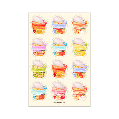 Meowashi Studio - Cup Noodles Sticker Sheet