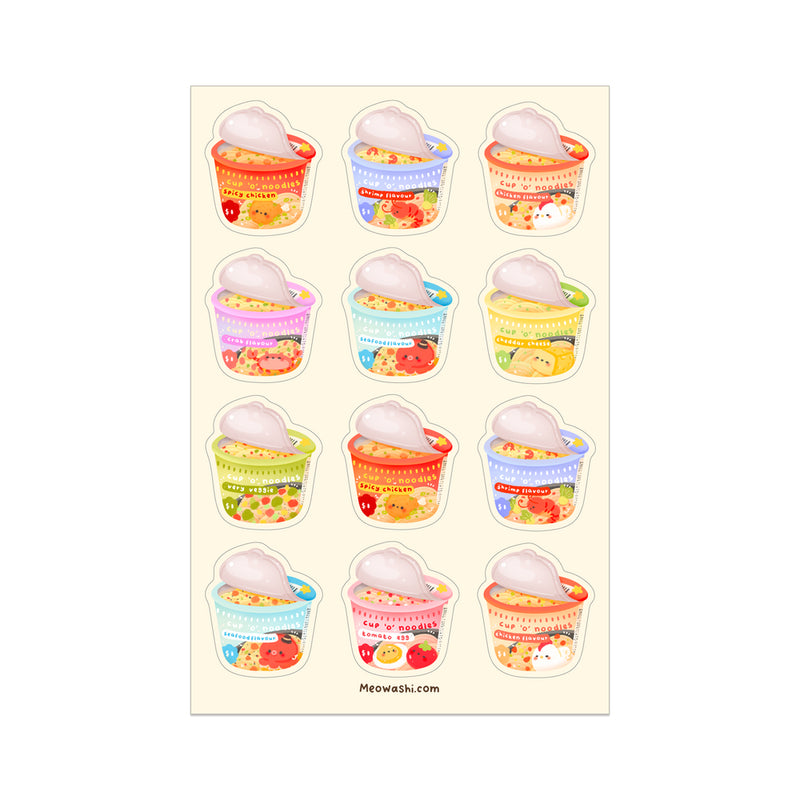 Meowashi Studio - Cup Noodles Sticker Sheet