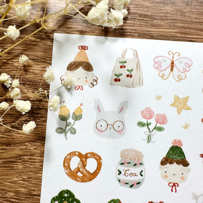 Meowashi Studio - Cute Doodles Washi Sticker Sheet