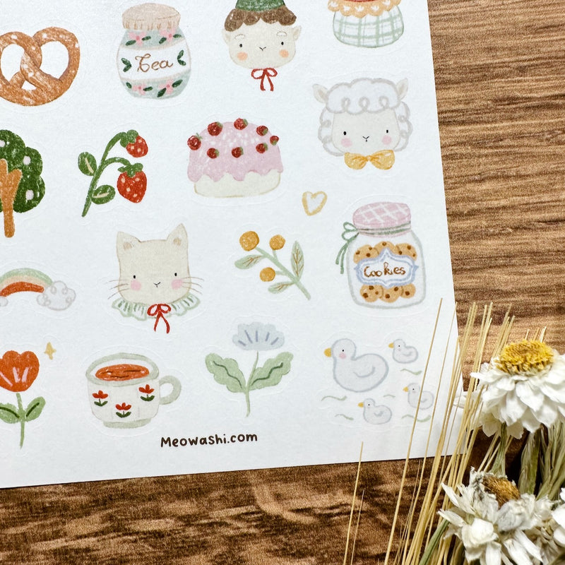 Meowashi Studio - Cute Doodles Washi Sticker Sheet